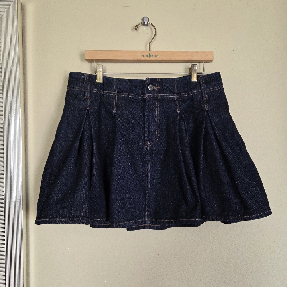 Old Navy Denim Pleated Skirt Miniskirt Preppy Americana